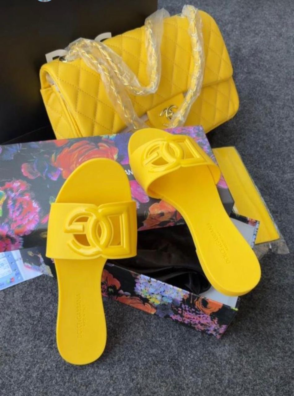 Luxury Yellow Slide Sandals