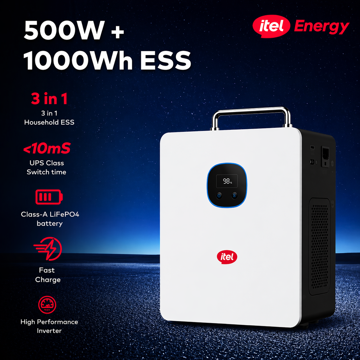 Itel energy 500W Inverter + 1000Wh Battery + solar + installation note included 👇