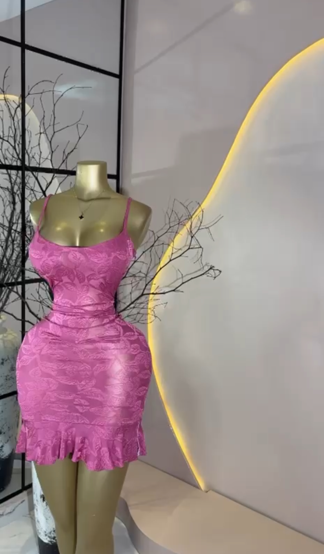 Pink Floral Bodycon Mini Dress 💕
