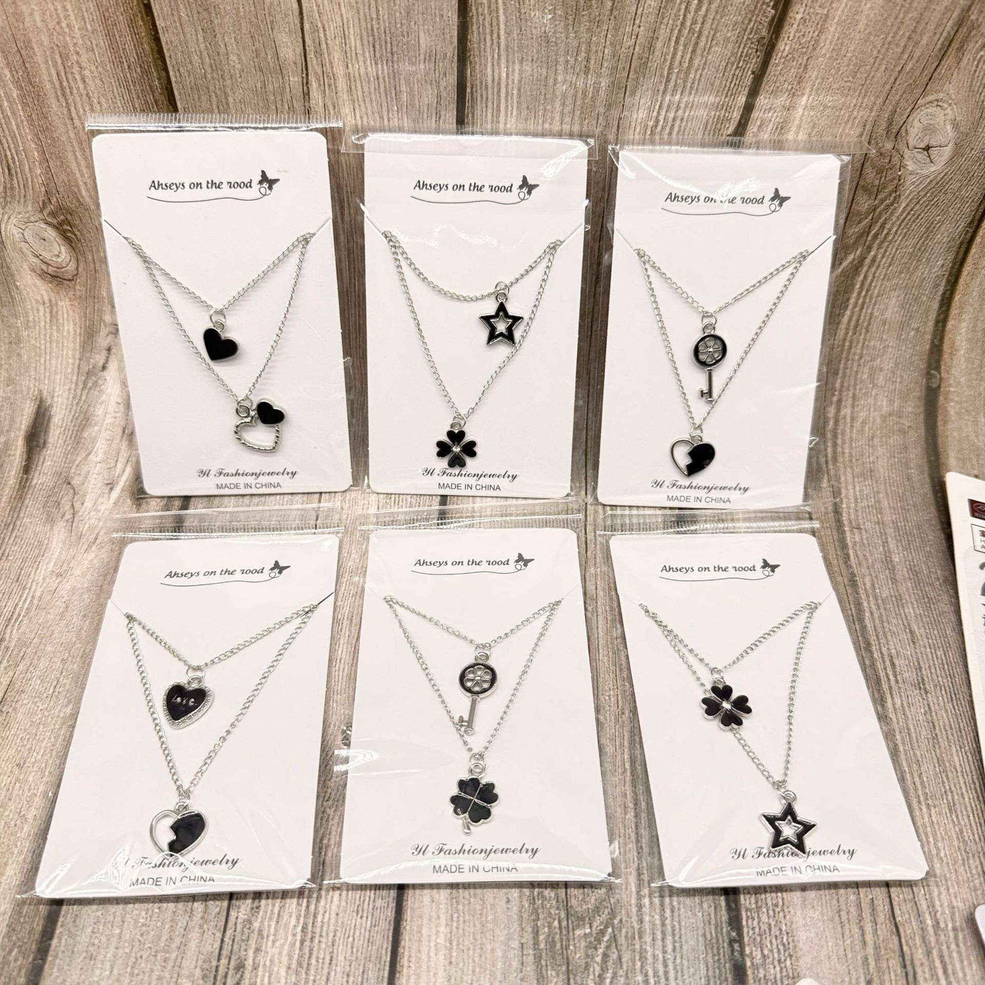 Y2K Korean Style Double-Layered Charm Pendant Necklaces