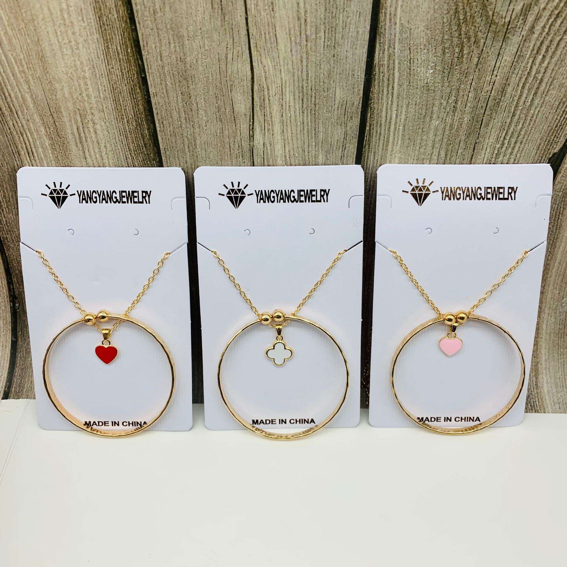 Dainty 2-Piece Gold Plated Jewelry Set – Minimalist Necklace & Matching Hoop Charm Bracelet