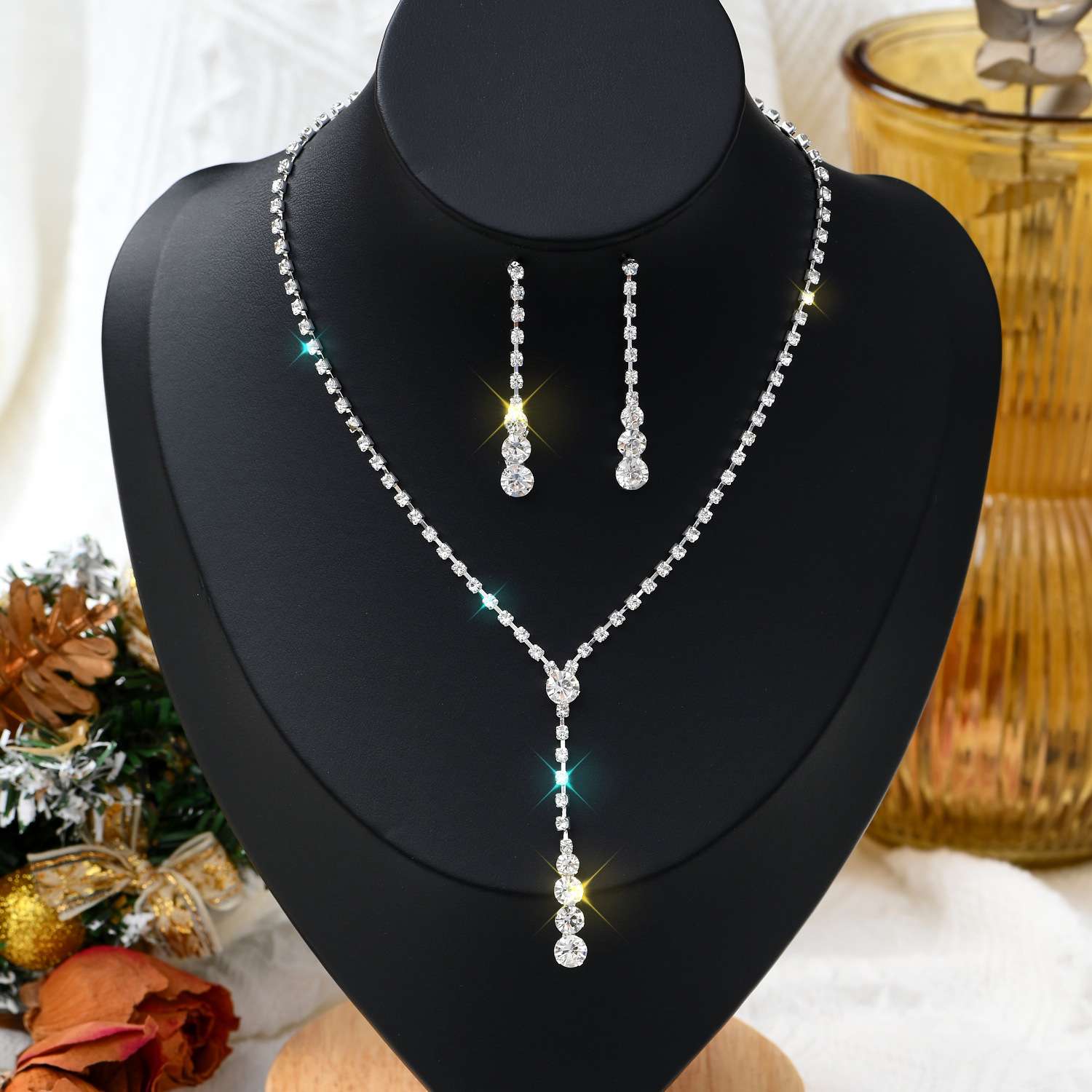 Luxury Silver Bridal Jewelry Set