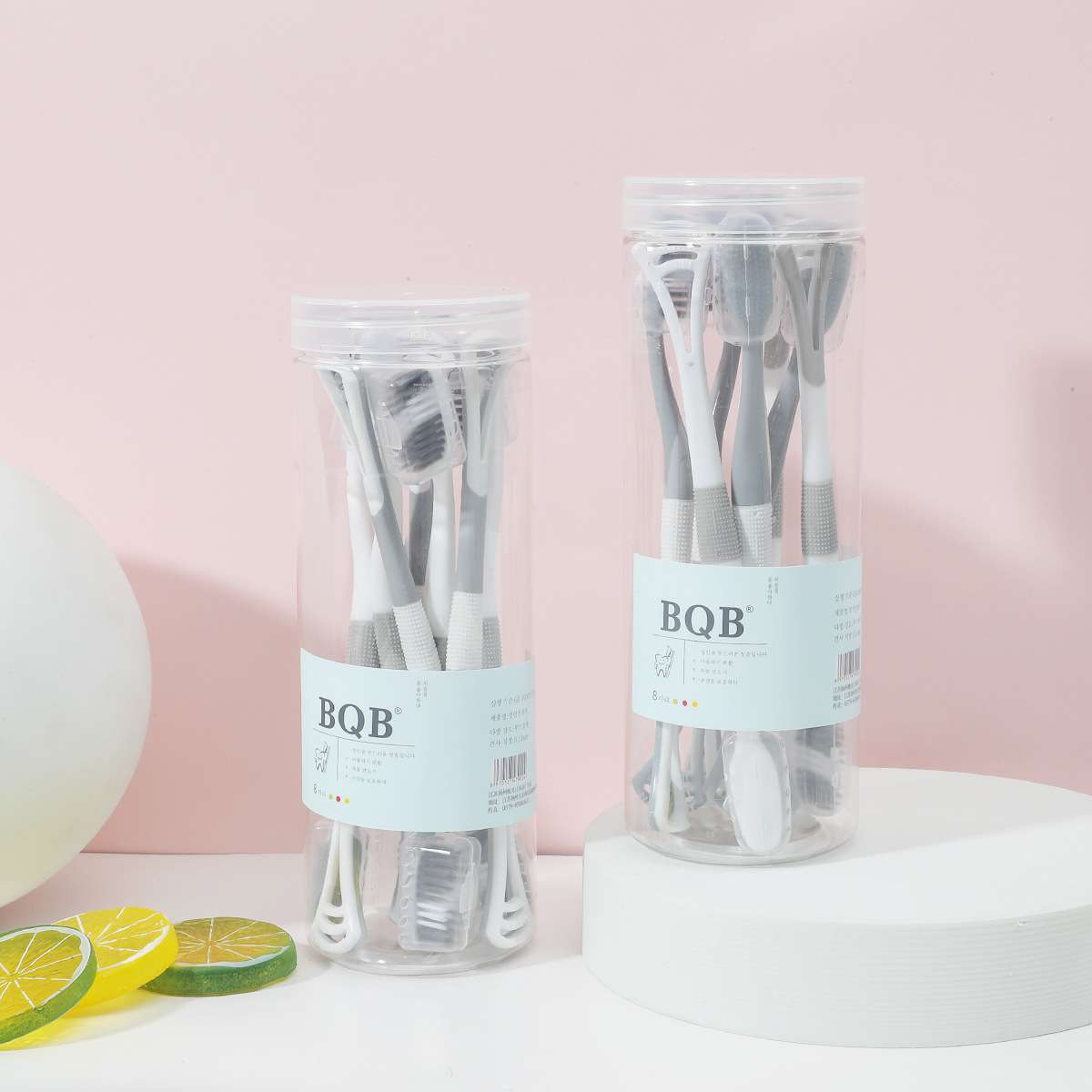 8-pack silicone tongue scraper toothbrush