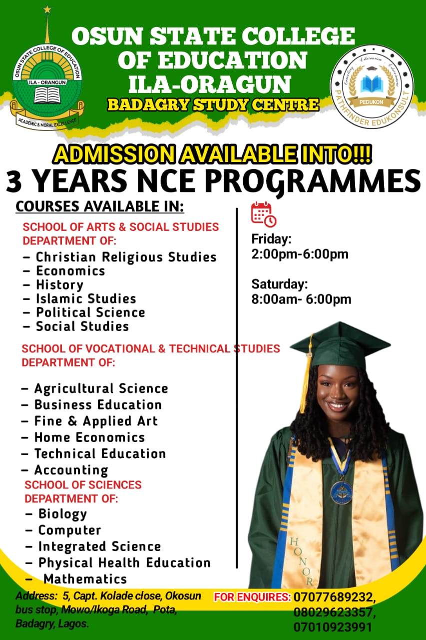 Pathfinder Edukon Presents: Admission into NCE Programmes Now Open! - Call 07010923991
