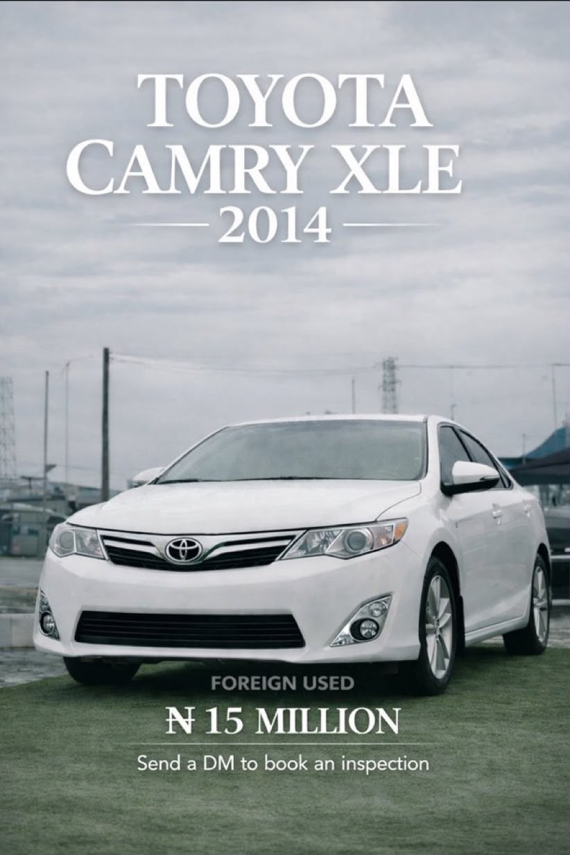 Luxury Meets Fuel Economy – 2014 Toyota Camry for Sale in Lekki (Call +2349121117006)