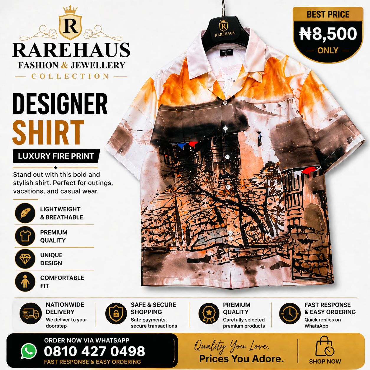 Men’s Designer Graphic Shir – Luxury Print