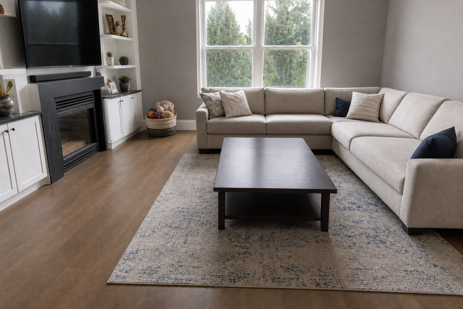 Freshly cleaned living room